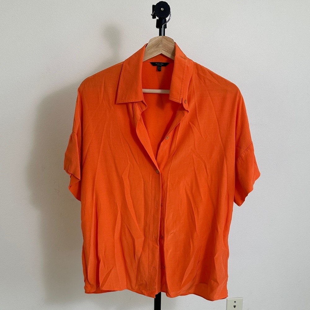 Massimo Dutti Vibrant Orange Casual Shirt​